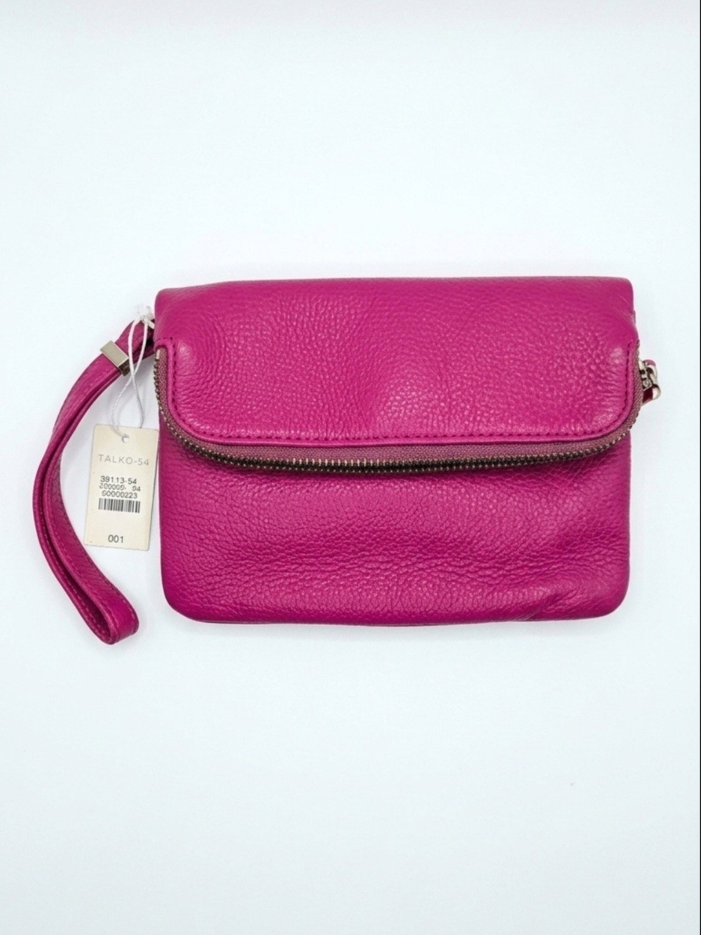 Fuchsia Leather Wristlet Clutch